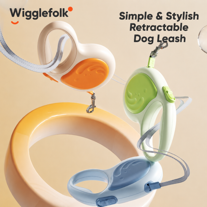 Wigglefolk Retractable Dog Leash with | 5M Tangle-Free Pet Leash