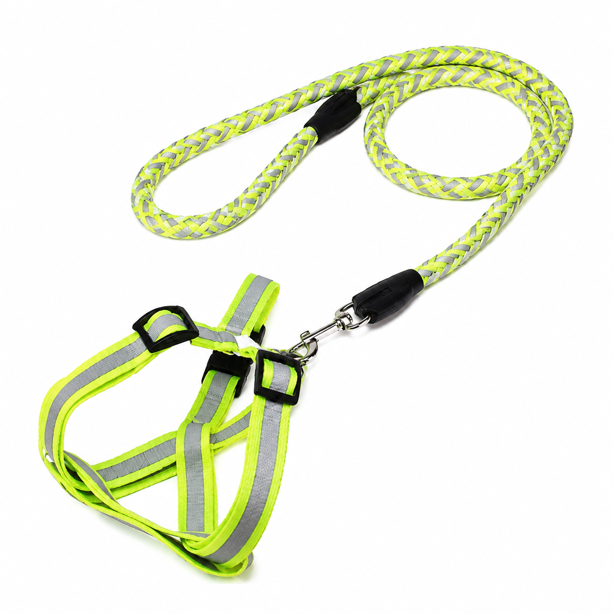 Reflective Braided Round-Rope Leash for Cat & Dog Harnesses (5 Colors)