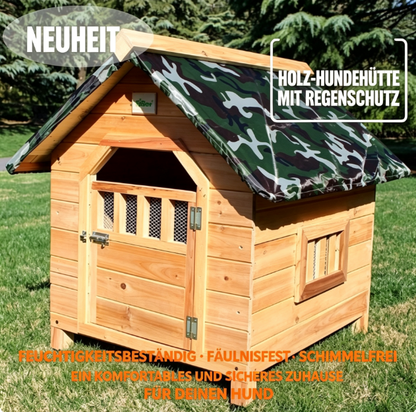 Outdoor Weatherproof Solid Wood Dog House