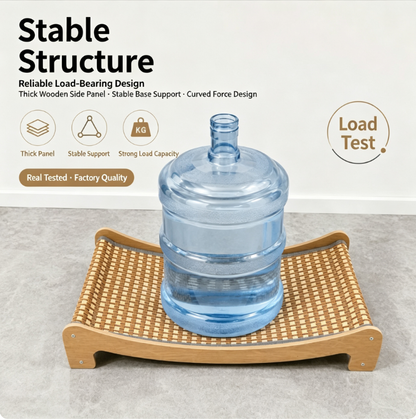 Natural Rattan Cat Bed – Elegant Wooden Lounger for Comfortable