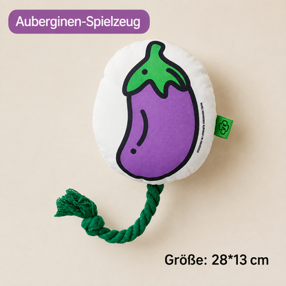 Interactive plush squeaky frisbee toy for training.