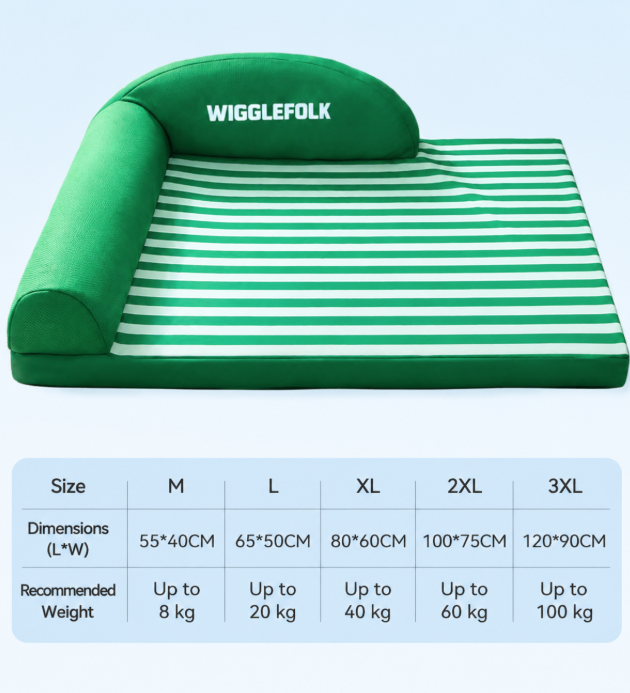 Washable, all-season cooling bed/sofa for summer use.