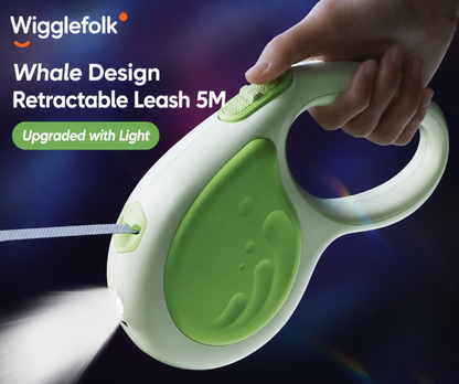 Wigglefolk Retractable Dog Leash with  | 5M Tangle-Free Pet Leash