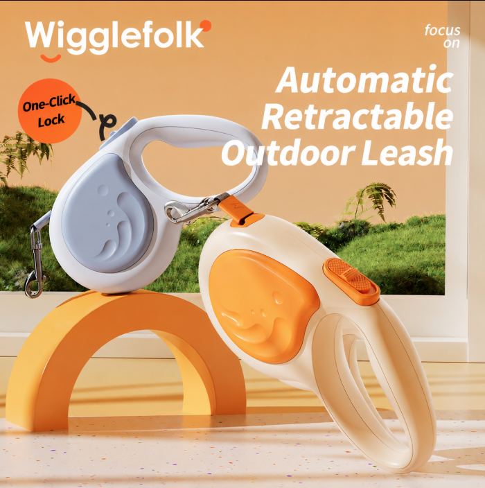 Wigglefolk Retractable Dog Leash with  | 5M Tangle-Free Pet Leash