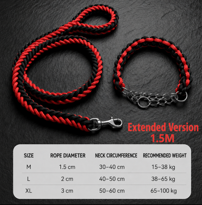 Wigglefolk Heavy-Duty Braided Dog Leash & P-Collar Set – Strong, Simple & Adventure Ready