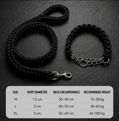 Wigglefolk Heavy-Duty Braided Dog Leash & P-Collar Set – Strong, Simple & Adventure Ready