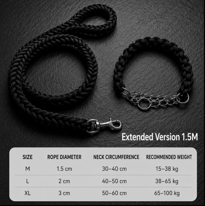 Wigglefolk Heavy-Duty Braided Dog Leash & P-Collar Set – Strong, Simple & Adventure Ready