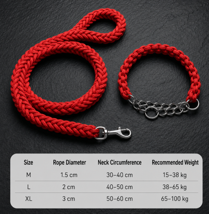 Wigglefolk Heavy-Duty Braided Dog Leash & P-Collar Set – Strong, Simple & Adventure Ready