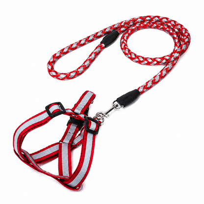 Reflective Braided Round-Rope Leash for Cat & Dog Harnesses (5 Colors)