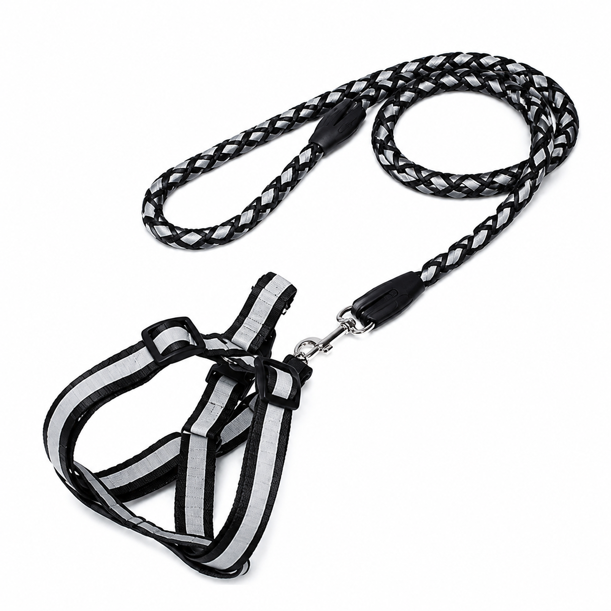 Reflective Braided Round-Rope Leash for Cat & Dog Harnesses (5 Colors)