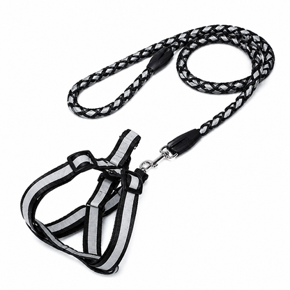 Reflective Braided Round-Rope Leash for Cat & Dog Harnesses (5 Colors)