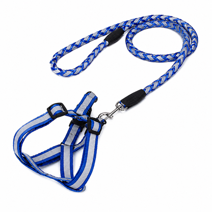 Reflective Braided Round-Rope Leash for Cat & Dog Harnesses (5 Colors)