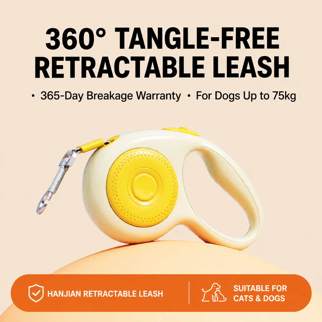 Retractable Dog Leash – Anti-Shock Design for Small and Large Dogs