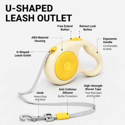 Retractable Dog Leash – Anti-Shock Design for Small and Large Dogs