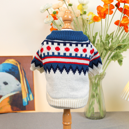 Gemusterter Strickpullover für Katzen und kleine Hunde