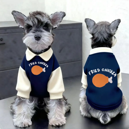 Herbst-/Winter-Sweatshirt mit Reverskragen und Farbblock-Design, gefüttert, für Katzen und Hunde