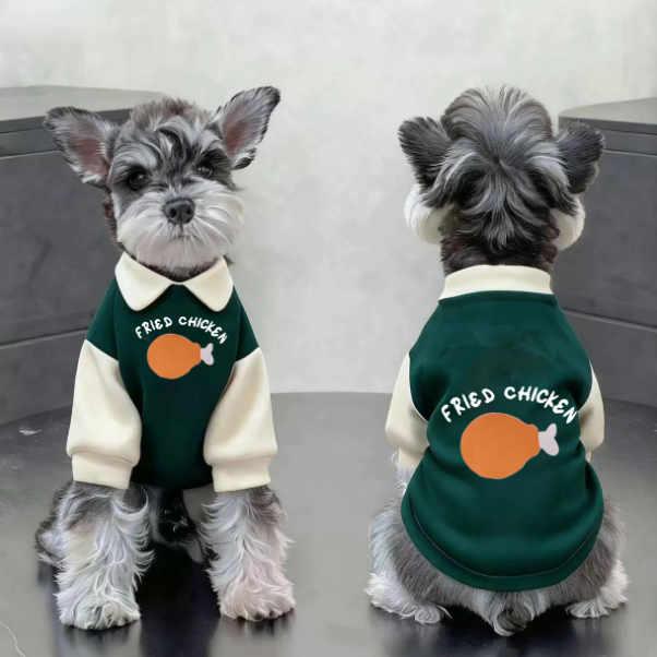 Herbst-/Winter-Sweatshirt mit Reverskragen und Farbblock-Design, gefüttert, für Katzen und Hunde
