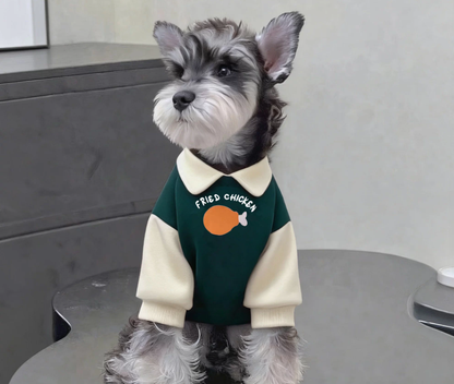 Herbst-/Winter-Sweatshirt mit Reverskragen und Farbblock-Design, gefüttert, für Katzen und Hunde