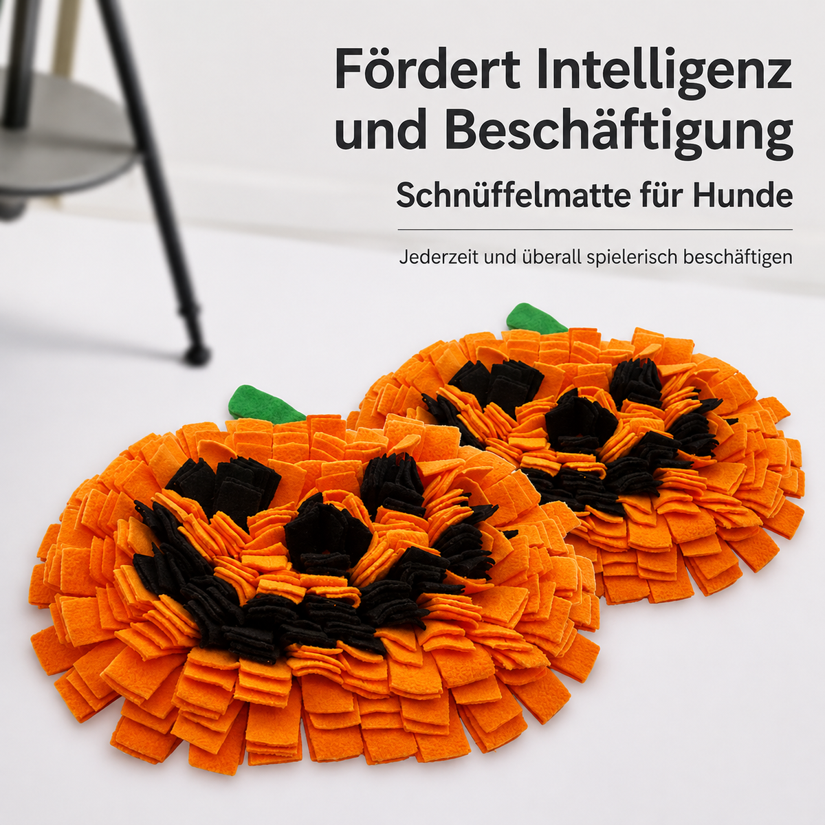 Kürbis-Schnüffelmatte für Hunde – Suchspiel für Leckerlis & Trockenfutter