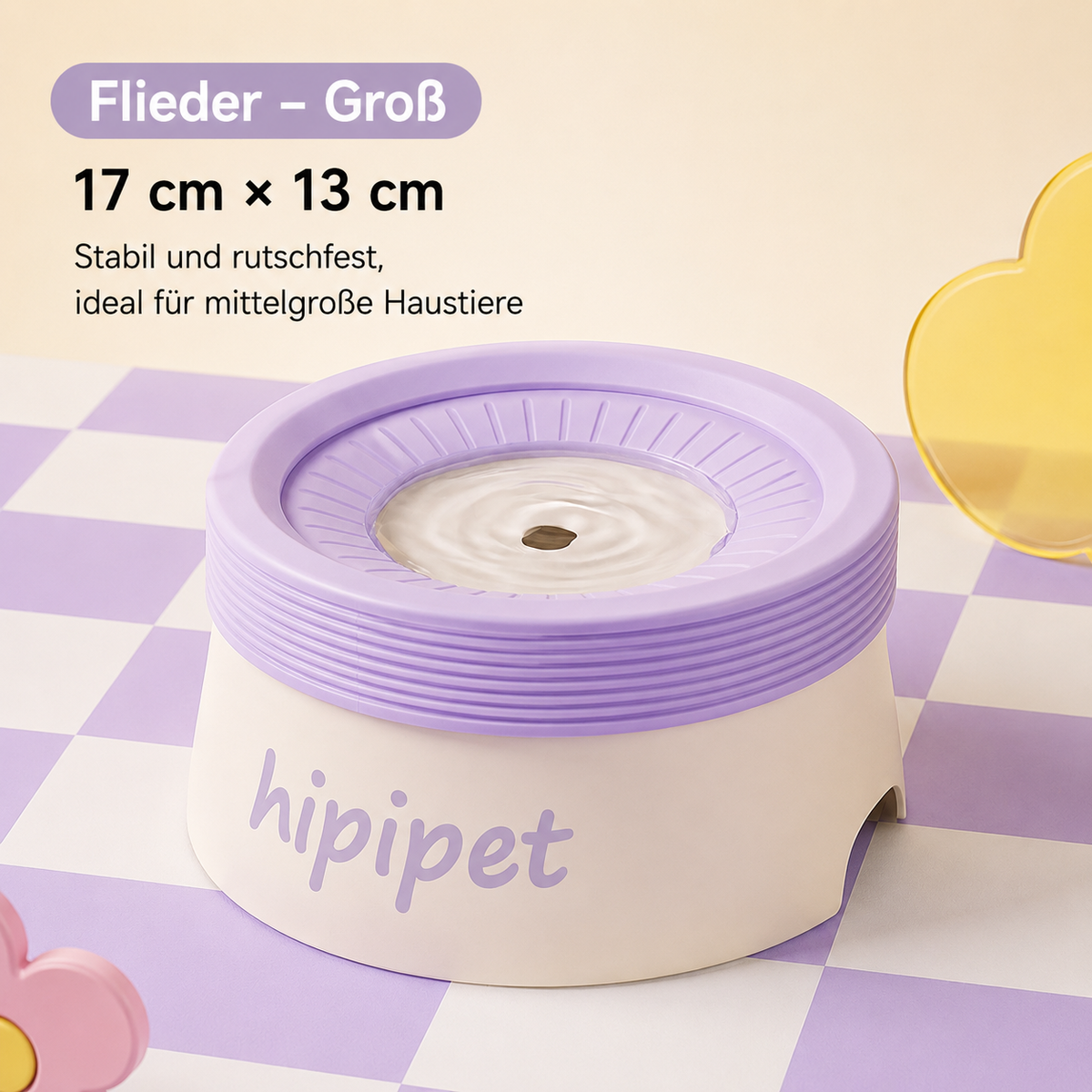 Wigglefolk Anti-Spritz Wassernapf für Hunde & Katzen – Kontrollierte Wasserabgabe