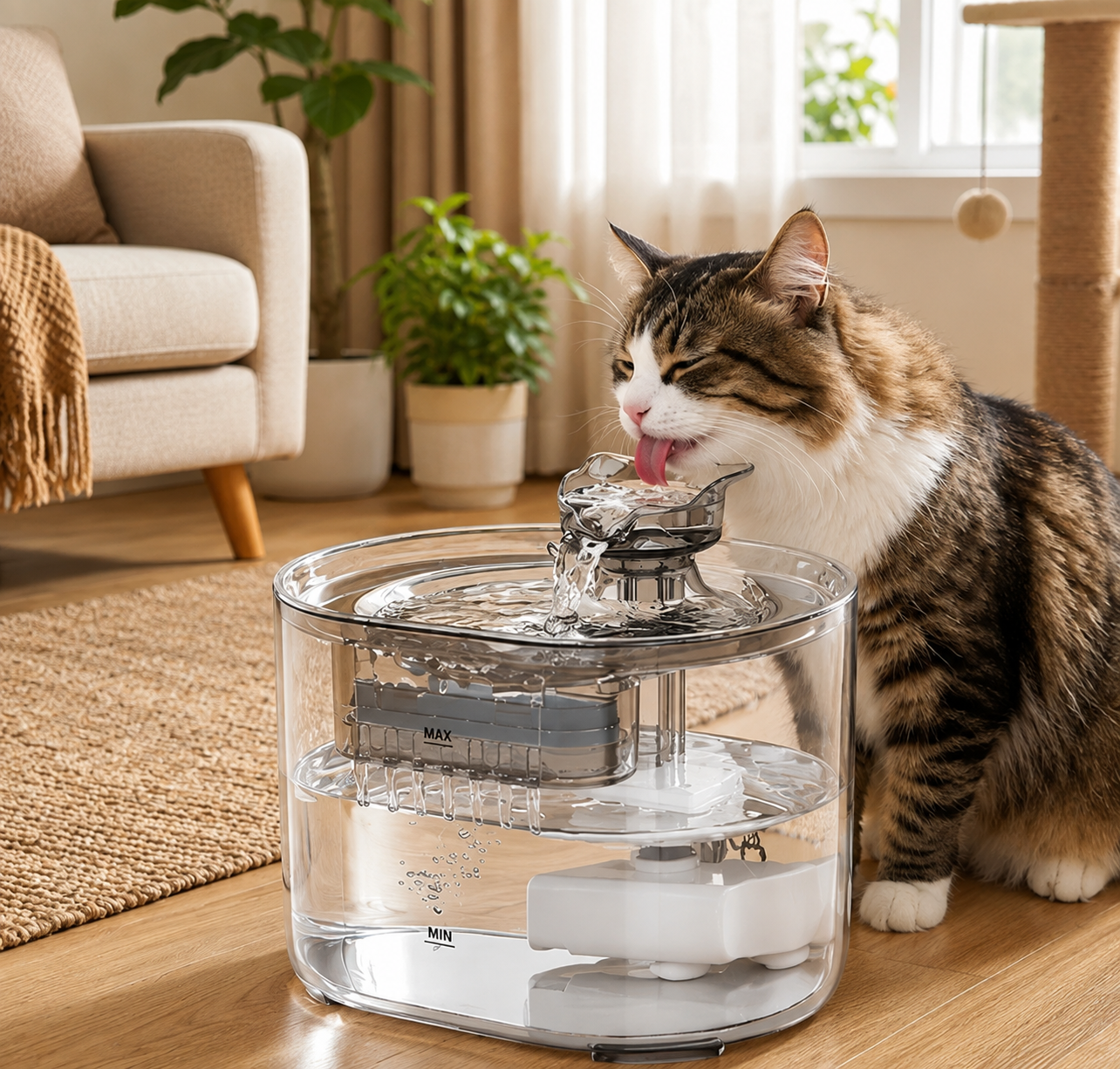 Wigglefolk Katzen-Trinkbrunnen – Fließendes Wasser für den täglichen Trinkplatz