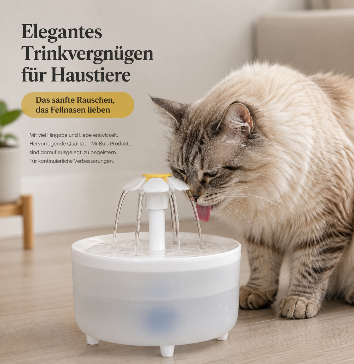 Wigglefolk Katzen-Trinkbrunnen – Fließendes Wasser für den täglichen Trinkplatz