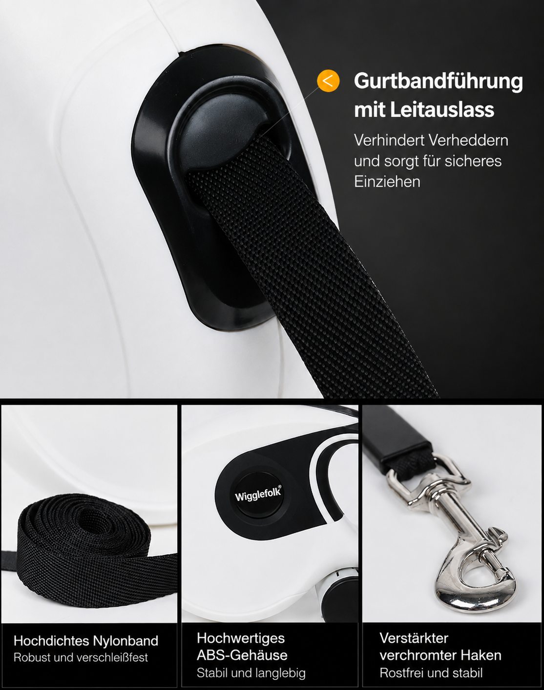 Hundeleine mit Kotbeutel-Spender  Sehr praktisch bei jedem Spaziergang mit dem Hund.