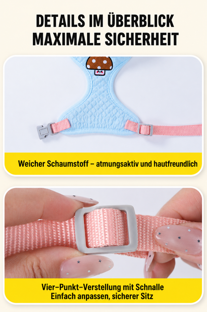 Wigglefolk Hunde-Geschirr mit Mini-Rucksack