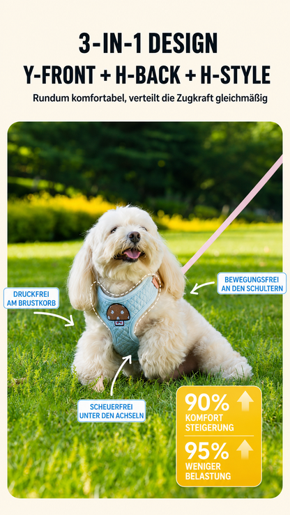 Wigglefolk Hunde-Geschirr mit Mini-Rucksack