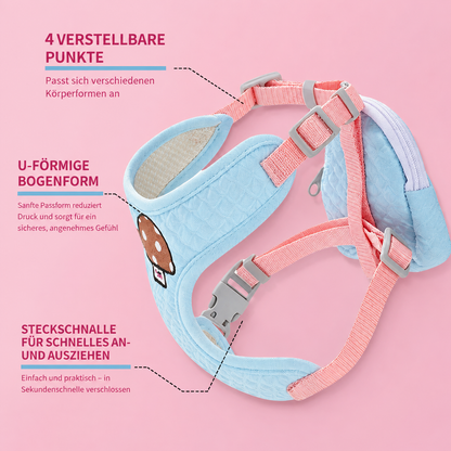 Wigglefolk Hunde-Geschirr mit Mini-Rucksack