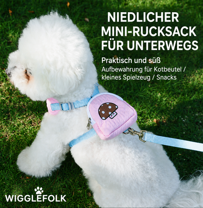 Wigglefolk Hunde-Geschirr mit Mini-Rucksack