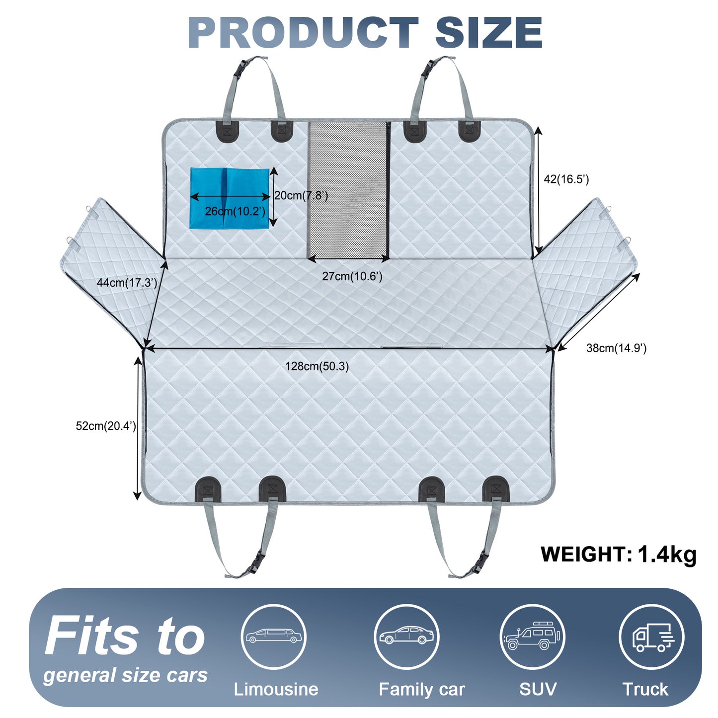 Waterproof and eco-friendly car seat mat for pets