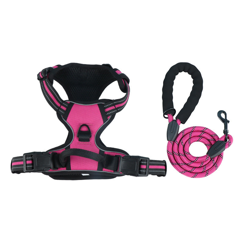 Reflective No-Pull Dog Harness and Leash Set – Vest-Style Harness for Large Dogs