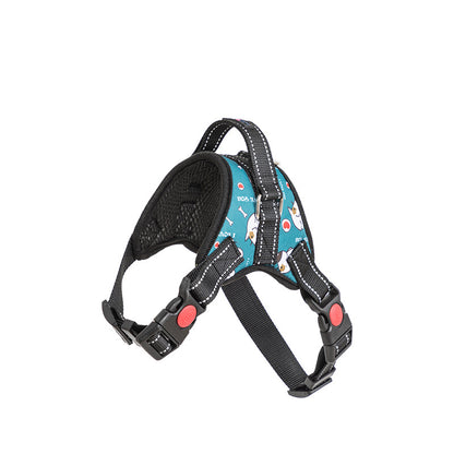 Retractable, escape-proof pet harness and leash for dogs