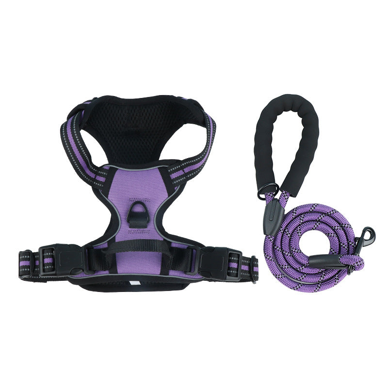 Reflective No-Pull Dog Harness and Leash Set – Vest-Style Harness for Large Dogs