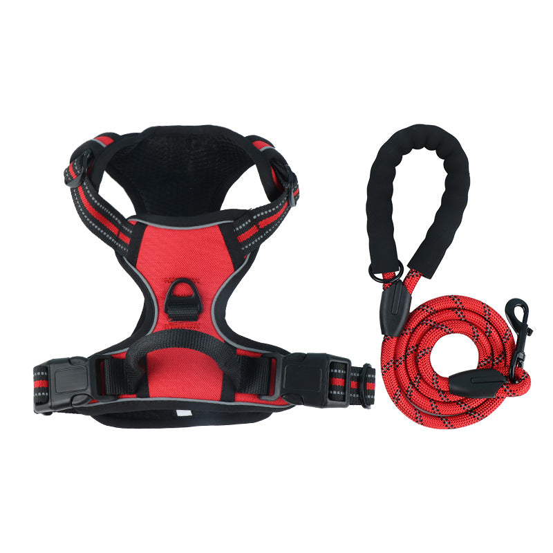 Reflective No-Pull Dog Harness and Leash Set – Vest-Style Harness for Large Dogs
