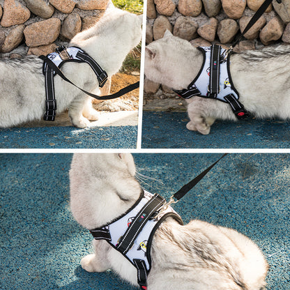 Retractable, escape-proof pet harness and leash for dogs