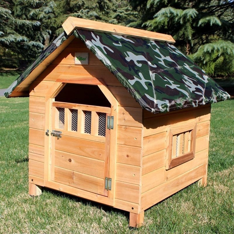 Outdoor Weatherproof Solid Wood Dog House