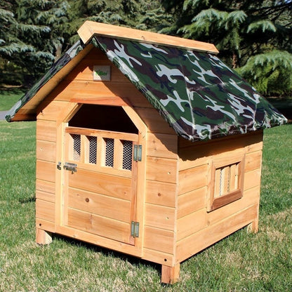 Outdoor Weatherproof Solid Wood Dog House