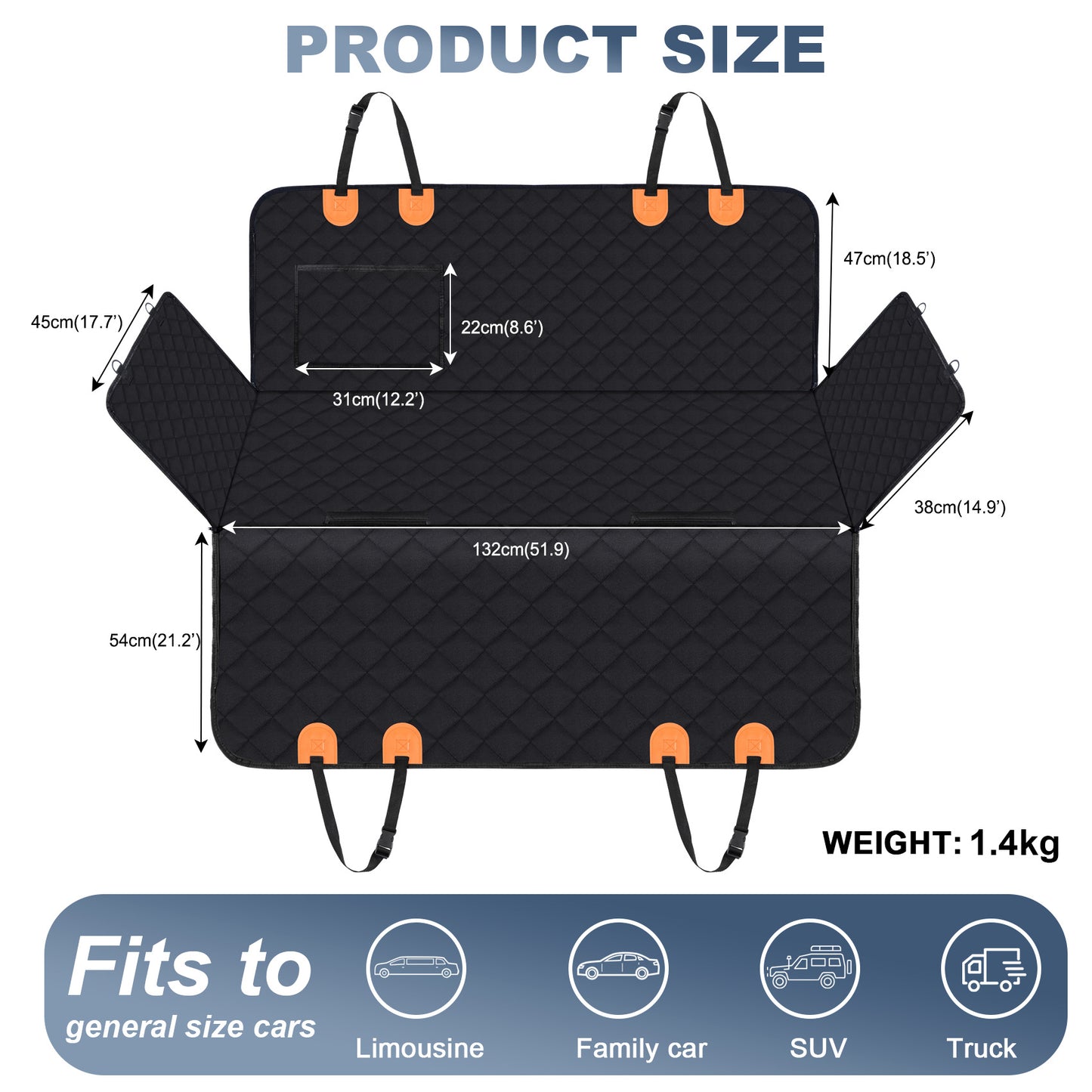 Waterproof and eco-friendly car seat mat for pets