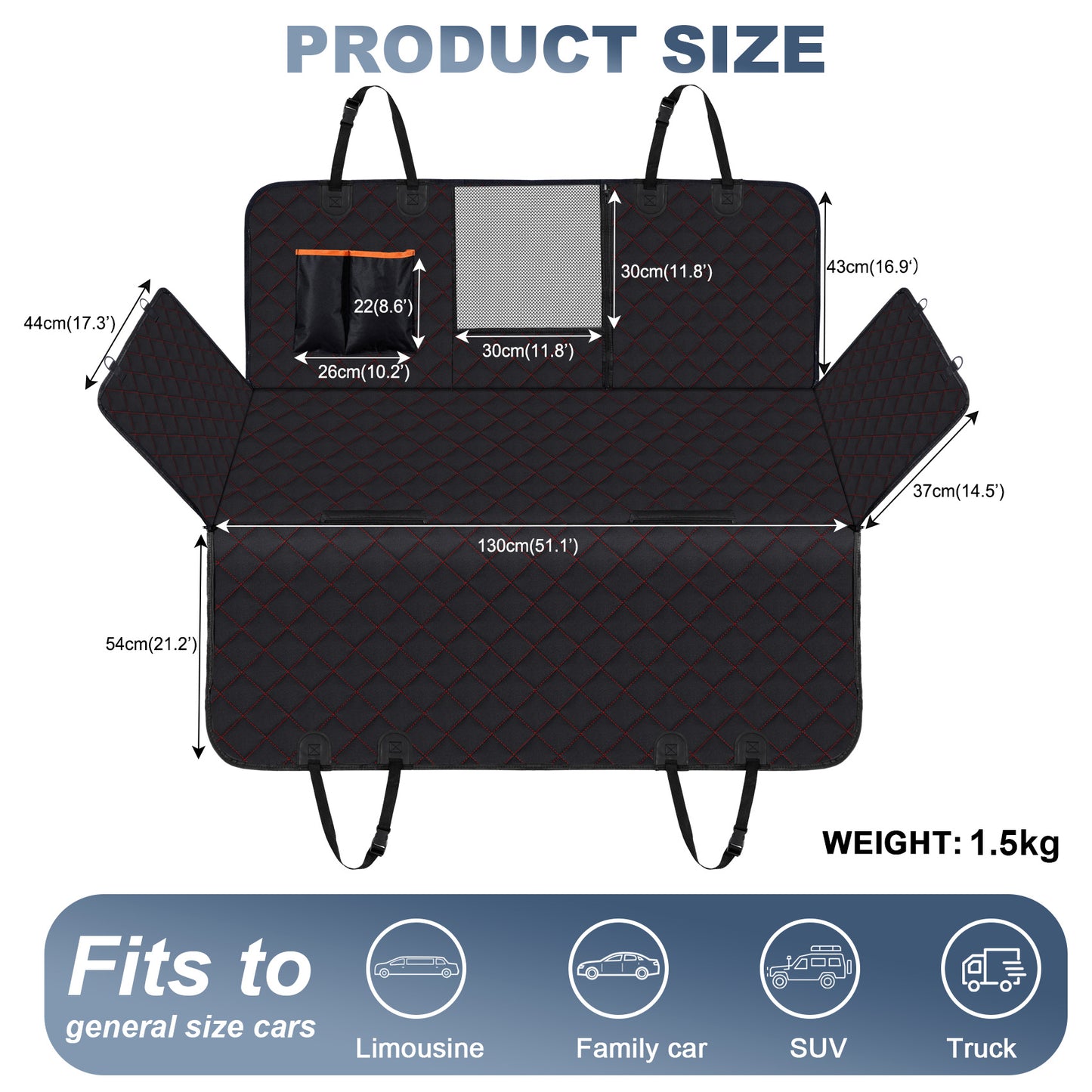 Waterproof and eco-friendly car seat mat for pets