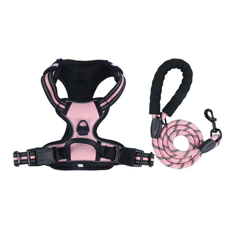 Reflective No-Pull Dog Harness and Leash Set – Vest-Style Harness for Large Dogs