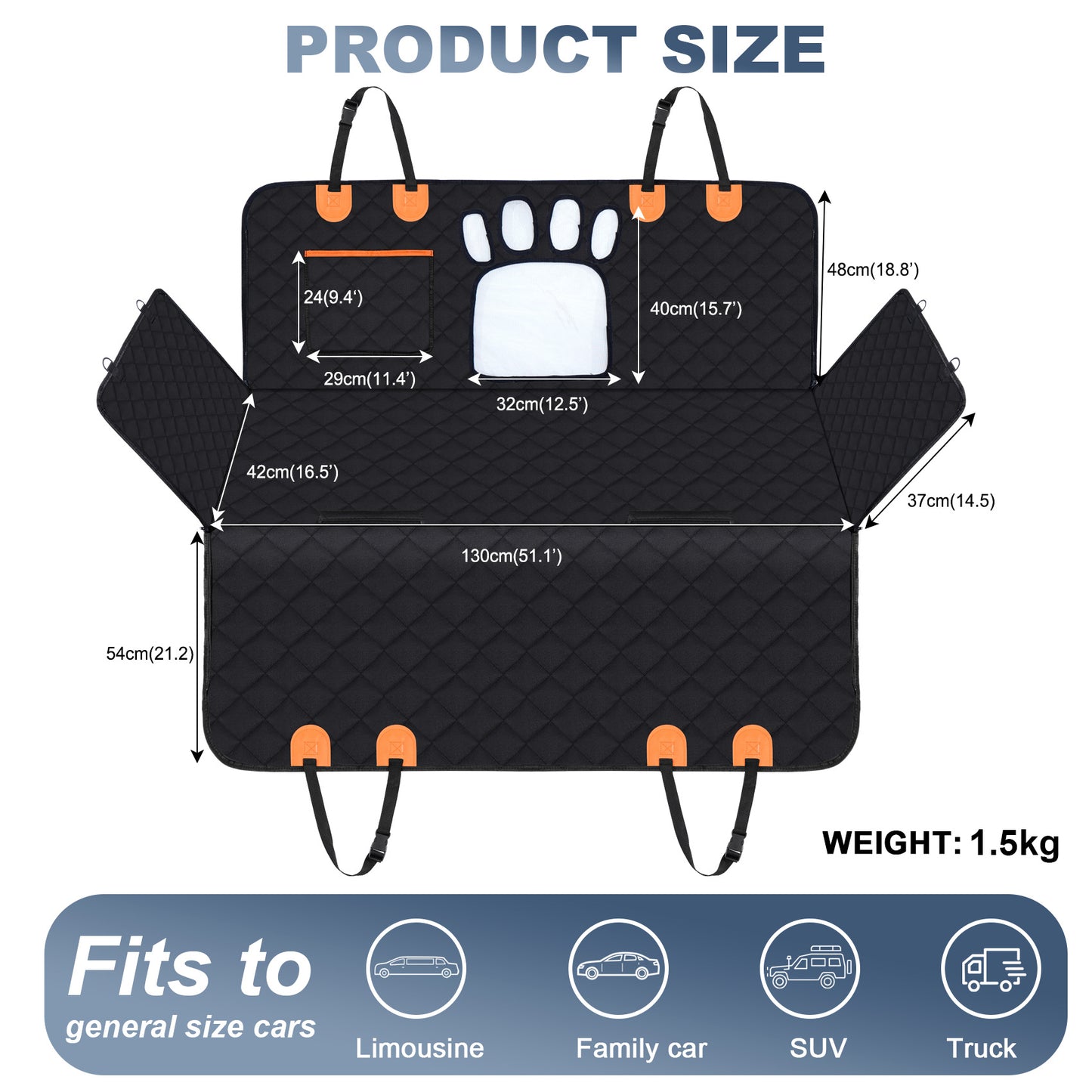 Waterproof and eco-friendly car seat mat for pets