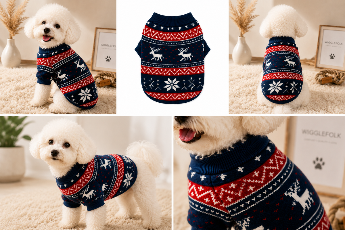 Gemusterter Strickpullover für Katzen und kleine Hunde