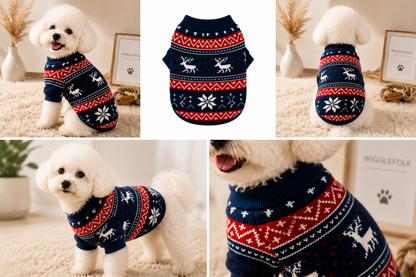 Gemusterter Strickpullover für Katzen und kleine Hunde